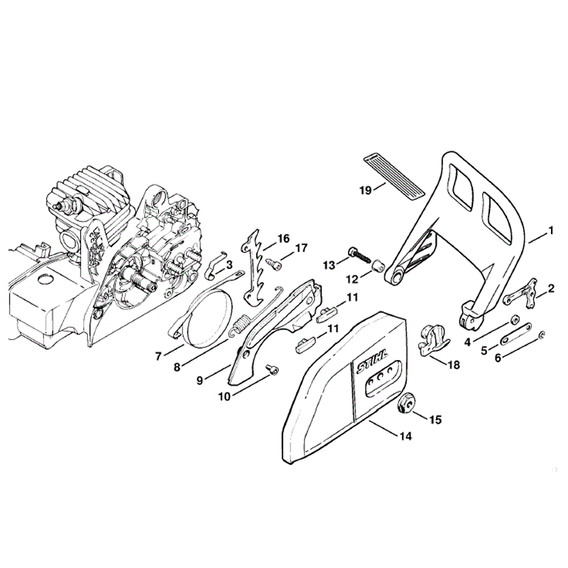 Stihl MS 210 Chainbsaw (MS210C-B) Parts Diagram, Chain Brake