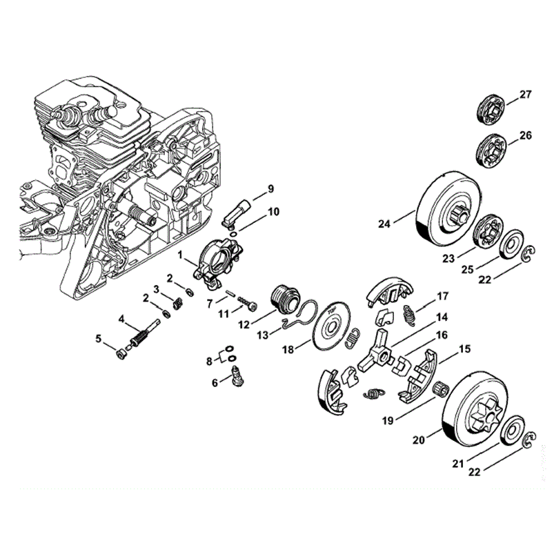Stihl MS 391 Chainsaw (MS391) Parts Diagram, Oil pump