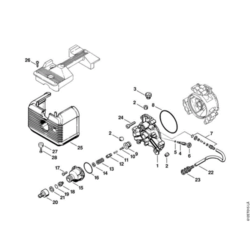 Stihl RE 110 K Pressure Washer (RE 110 K) Parts Diagram, O_-Pump cover RE 100 K