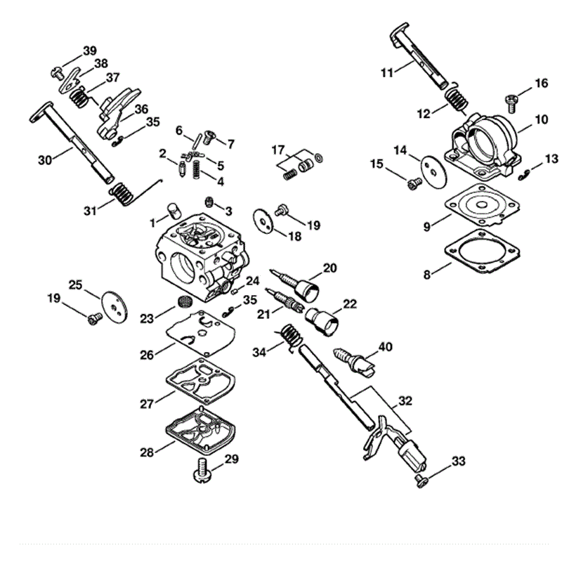 Stihl MS 181 Chainsaw (MS181) Parts Diagram, Carburetor C1Q-S121