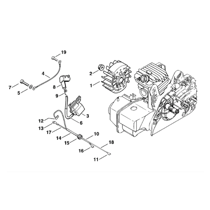 Stihl MS 210 Chainbsaw (MS210) Parts Diagram, Ignition system