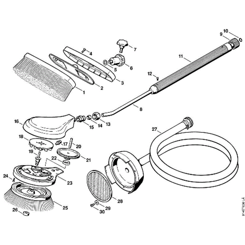 Stihl RB 400 K Pressure Washer (RB 400 K) Parts Diagram, M-Washing brush