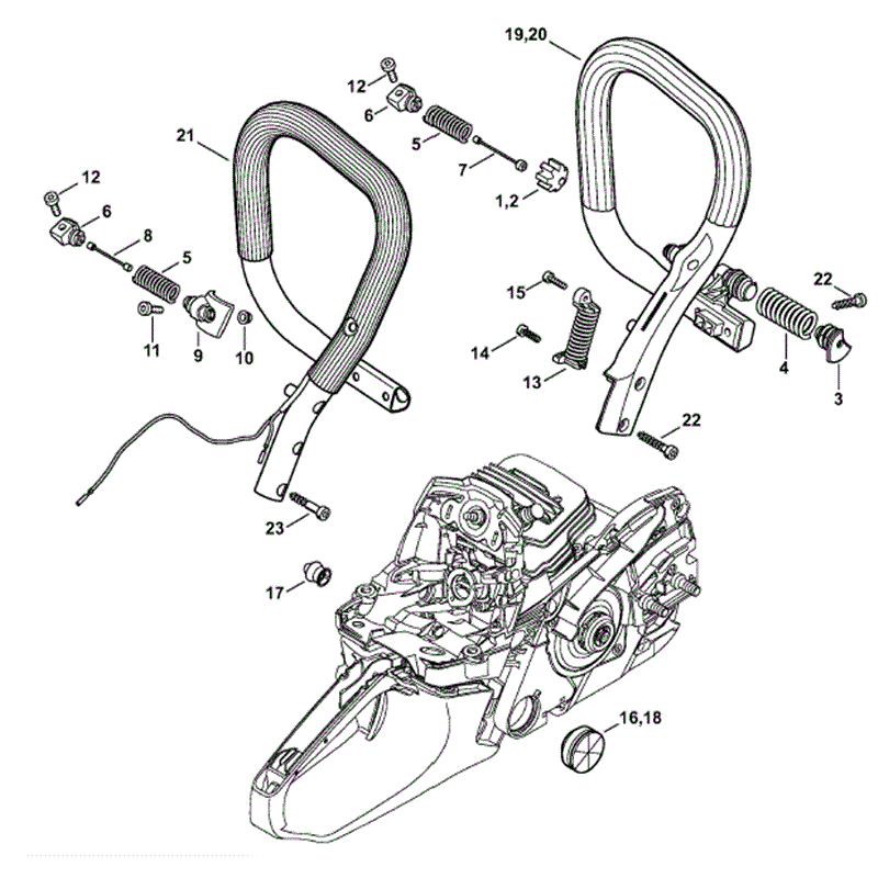 Stihl MS 261 Chainsaw (MS261 CBE) Parts Diagram, AV system