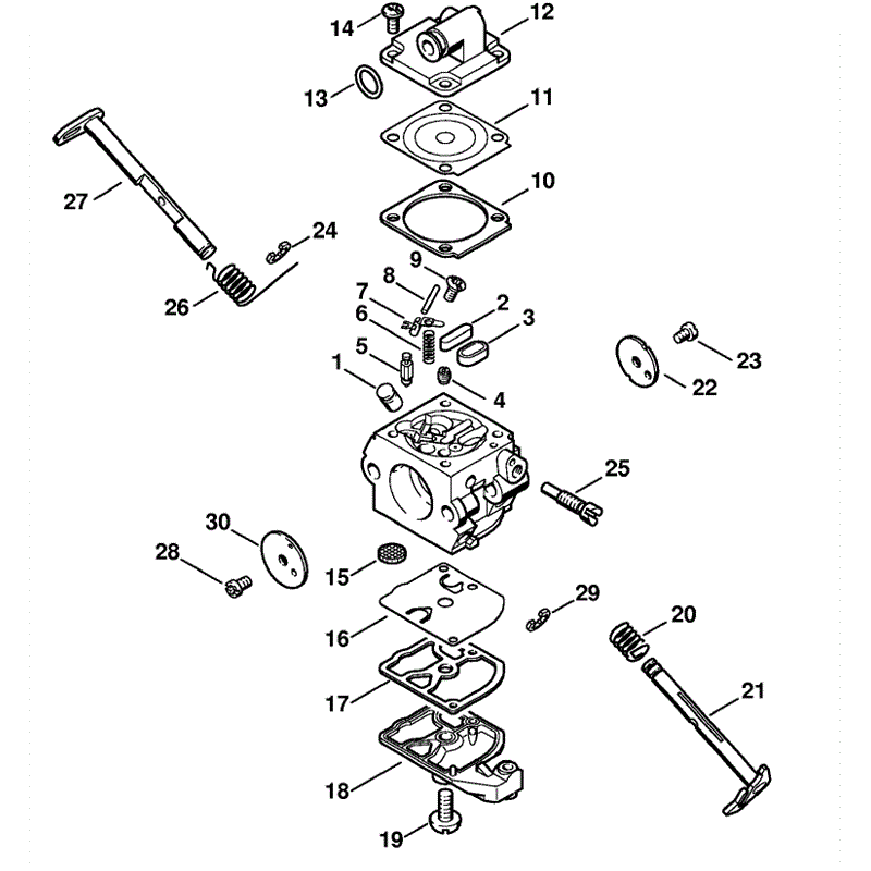 Stihl MS 170 Chainsaw (MS170C-E) Parts Diagram, Carburetor C1Q-S137 BR