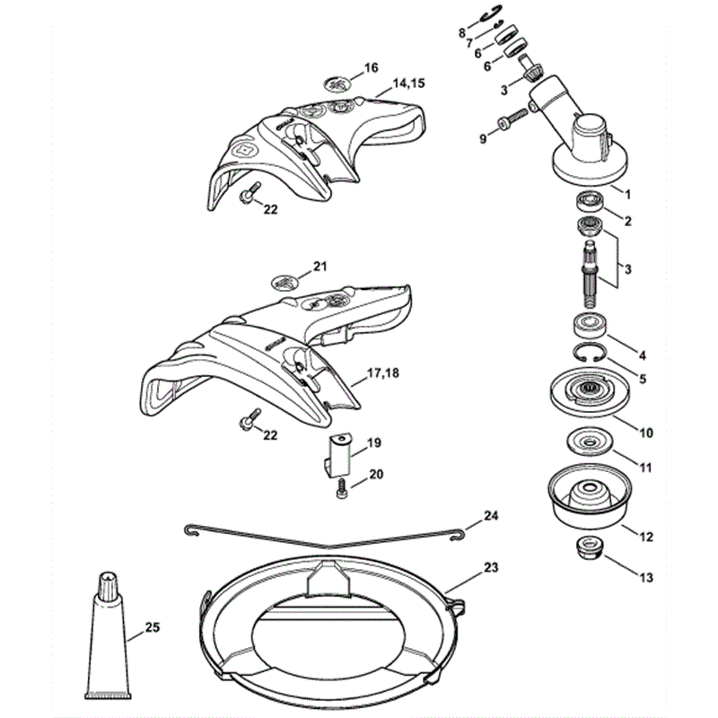 Stihl FS 70 Brushcutter (FS70RC) Parts Diagram, Gear Head, Deflector
