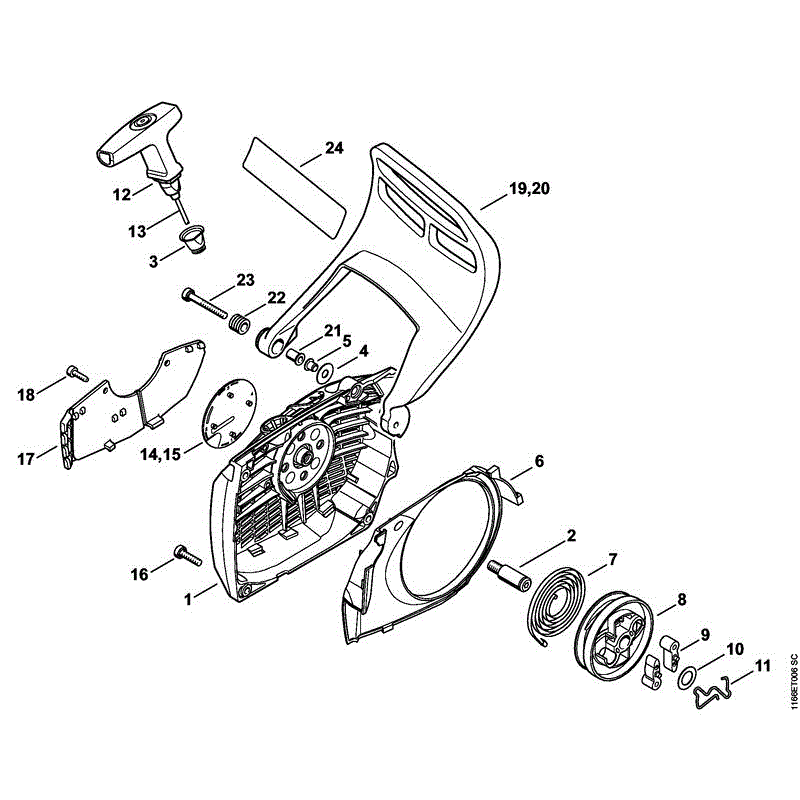 Stihl MS 661 CHAINSAW (MS 661) Parts Diagram, MS661-H STARTER