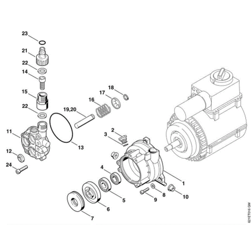 Stihl RE 160 K Pressure Washer (RE 160 K) Parts Diagram, C-RE 140 K Pump