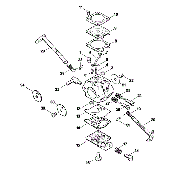 Stihl MS 210 Chainbsaw (MS210C-B) Parts Diagram, Carburetor WT-215
