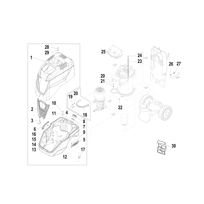 Oleo-Mac PW 250 HC (PW 250 HC) Parts Diagram, Deck