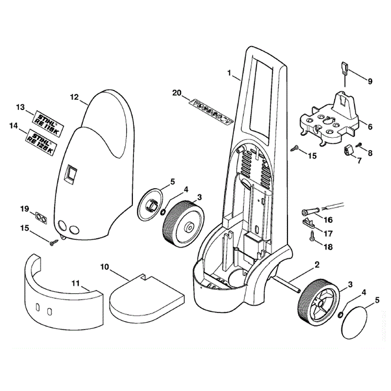 Stihl RE 126 K Pressure Washer (RE 126 K) Parts Diagram, Chassis