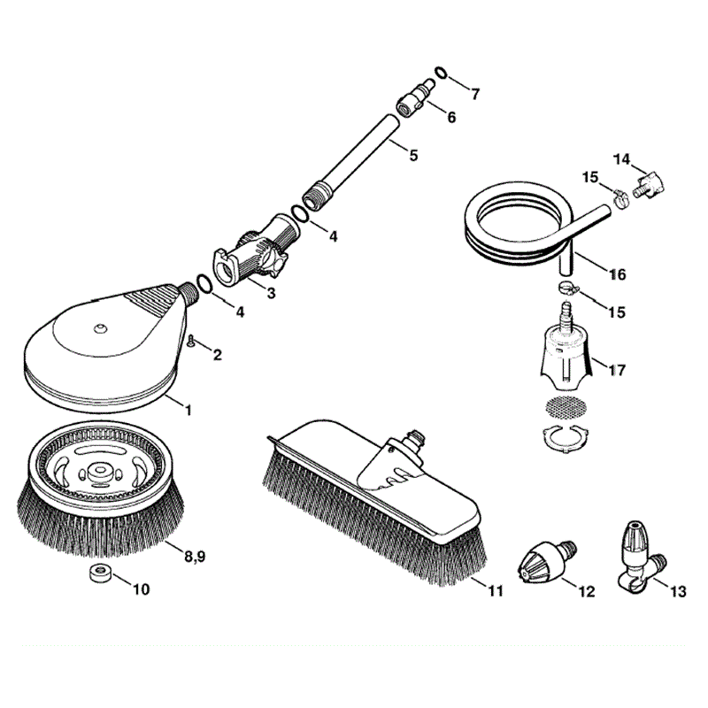 Stihl RE 126 K Pressure Washer (RE 126 K) Parts Diagram, Washing brush