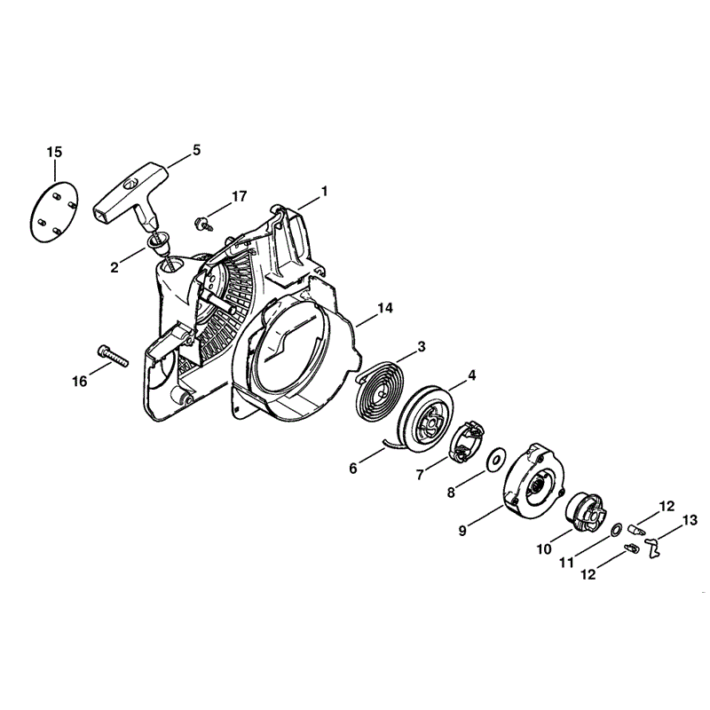 Stihl MS 170 Chainsaw (MS170C-E) Parts Diagram, Rewind Starter Ergostart