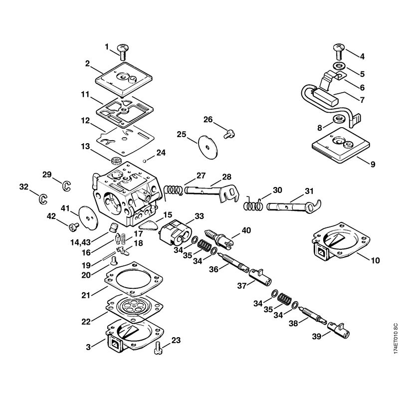 Stihl 036 Chainsaw (036PRO) Parts Diagram, Carburetor C3AS39B