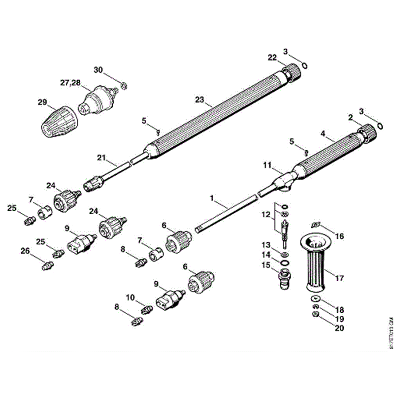 Stihl RB 400 K Pressure Washer (RB 400 K) Parts Diagram, L-Spray lance_wand