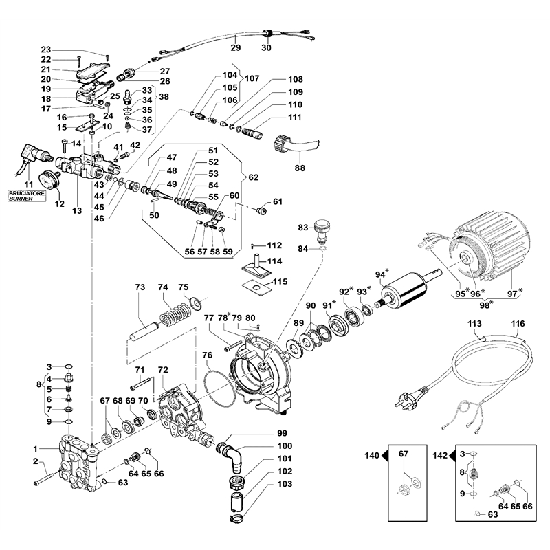 Oleo-Mac PW 300 HC (PW 300 HC) Parts Diagram, Water pump
