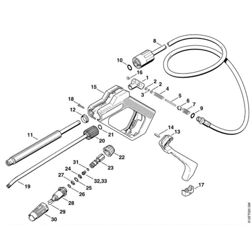 Stihl RE 110 K Pressure Washer (RE 110 K) Parts Diagram, J-Spray gun