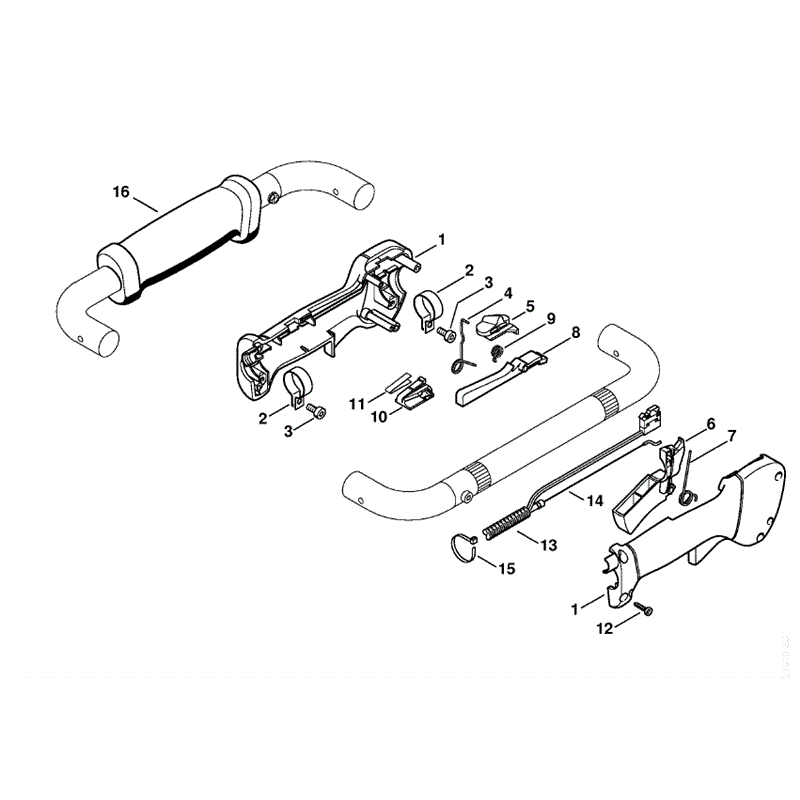 Stihl BT 121 Auger (BT 121) Parts Diagram, Control handle
