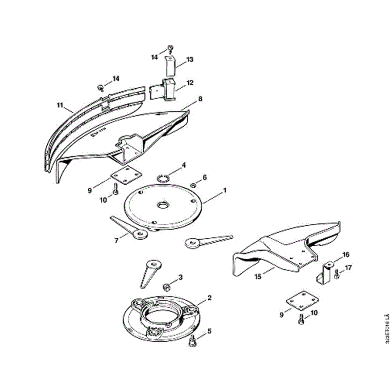 Stihl FS 180 Brushcutter (FS180) Parts Diagram, L-Polycut head, Deflector
