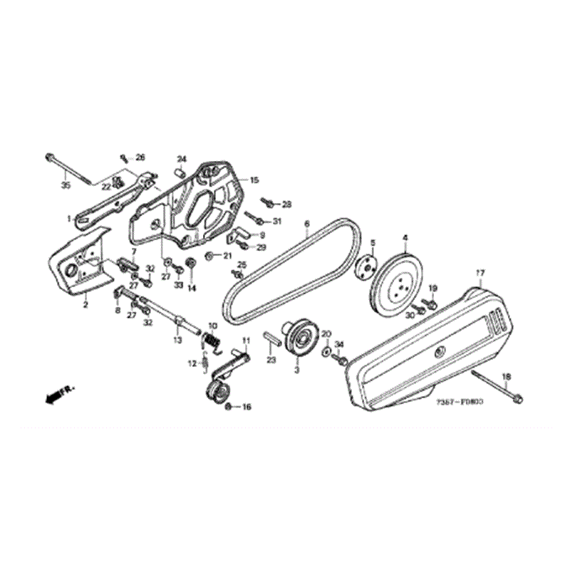 Honda F720 Large Tiller (with tines)  (F720-DAE1) Parts Diagram, CASE & BELT DRIVE