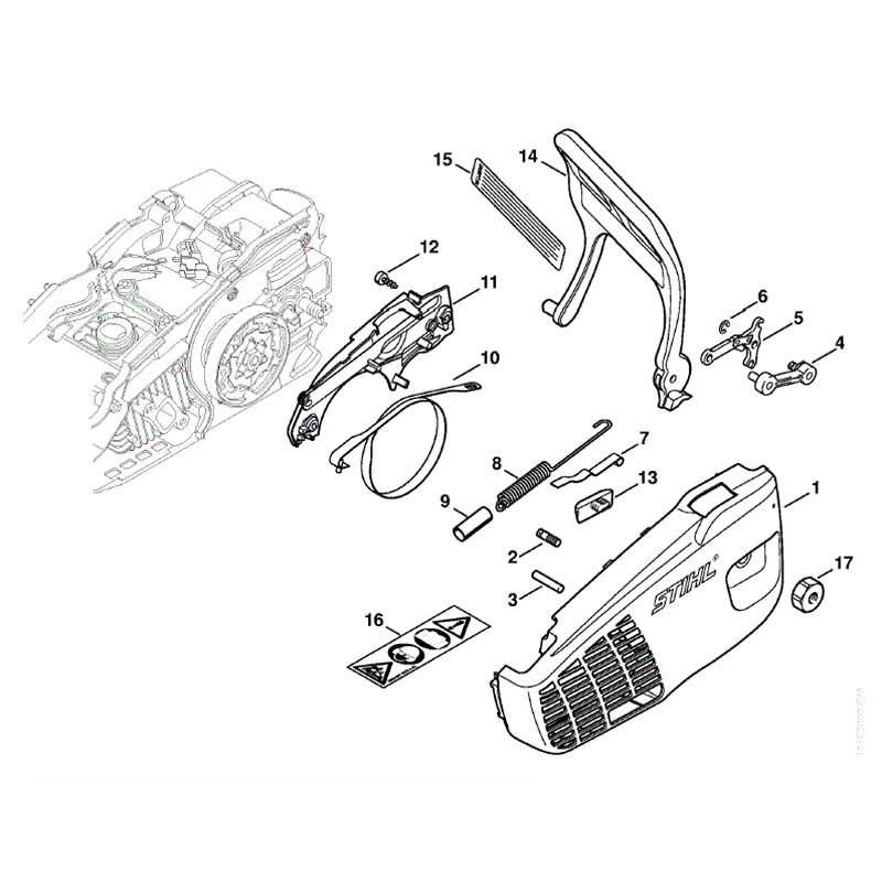 Stihl MS 192 Chainsaw (MS192C) Parts Diagram, Chain Sprocket Cover