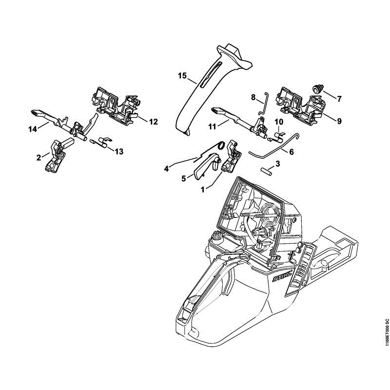 Stihl MS 661 CHAINSAW (MS 661) Parts Diagram, MS661-K THROTTLE CONTROL