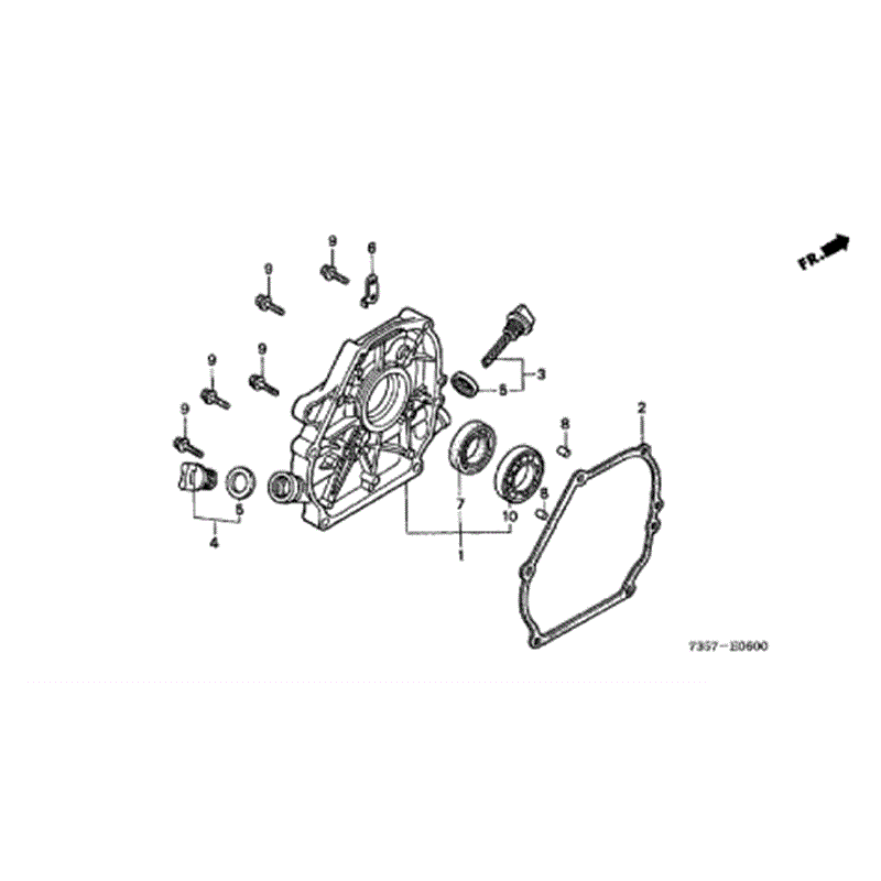 Honda F720 Large Tiller (with tines)  (F720-DAE1) Parts Diagram, CRANK CASE SIDE