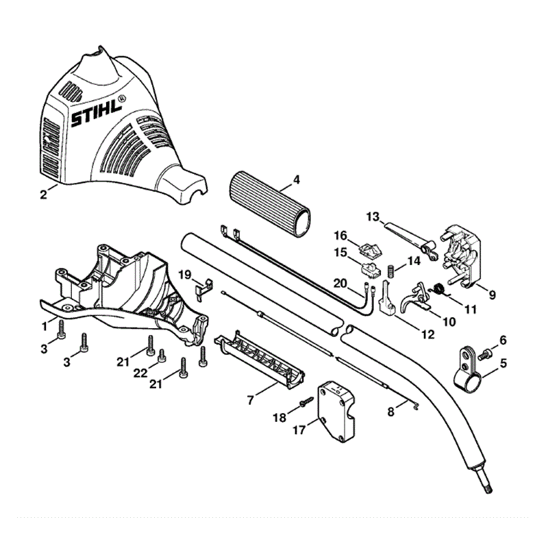 Stihl FS 46 Brushcutter (FS46Z) Parts Diagram, Engine housing FS 46