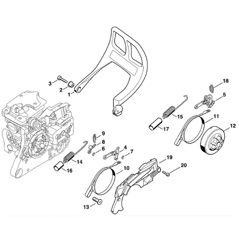 Stihl MS 280 Chainsaw (MS280 C) Parts Diagram, Chain brake