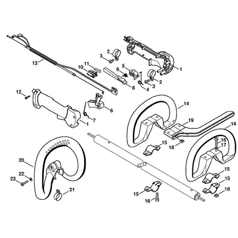 Stihl FS 110 Brushcutter (FS110RX) Parts Diagram, Handle