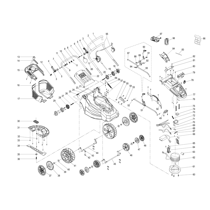 Oleo-Mac G 38 P Li-Ion (G 38 P Li-Ion) Parts Diagram, Complete illustrated parts list