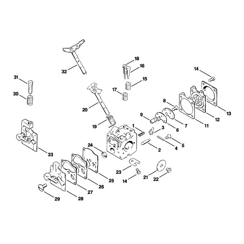 Stihl 020 Chainsaw (020 (1114)) Parts Diagram, Carburetor WA-1D / WA-86D