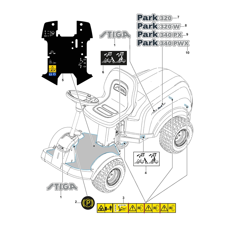 Stiga Park 320  (2019) (2019) Parts Diagram, Labels
