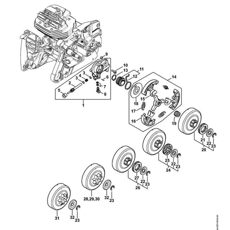 Stihl MS 661 CHAINSAW (MS 661 C-M) Parts Diagram, Oil Pump, Clutch