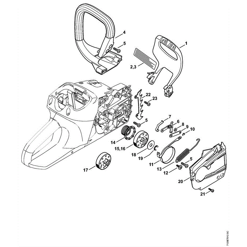 Stihl MSA 200 C-BQ Cordless Chainsaw (MSA 200C-BQ) Parts Diagram, C CHAIN BRAKE