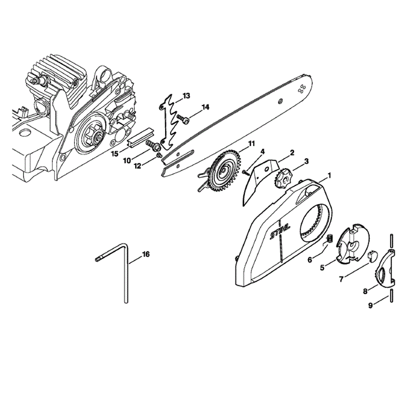 Stihl MS 210 Chainbsaw (MS210C-B) Parts Diagram, Quick Chain Tensioner
