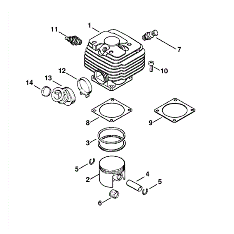 Stihl MS 381 Chainsaw (MS381 Z) Parts Diagram, Cylinder