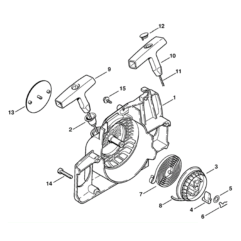 Stihl MS 170 Chainsaw (MS170Z) Parts Diagram, Rewind Starter