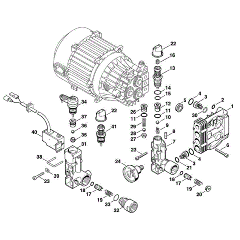 Stihl RE 104 K Pressure Washer (RE 104 K) Parts Diagram, C-Regulation valve block