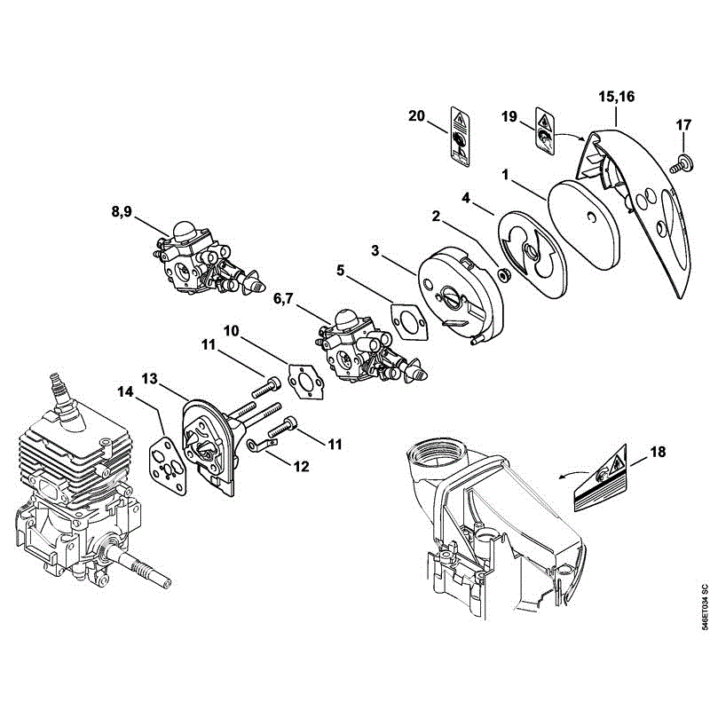 Stihl FS 40 Brushcutter (FS 404144) Parts Diagram, G AIR FILTER