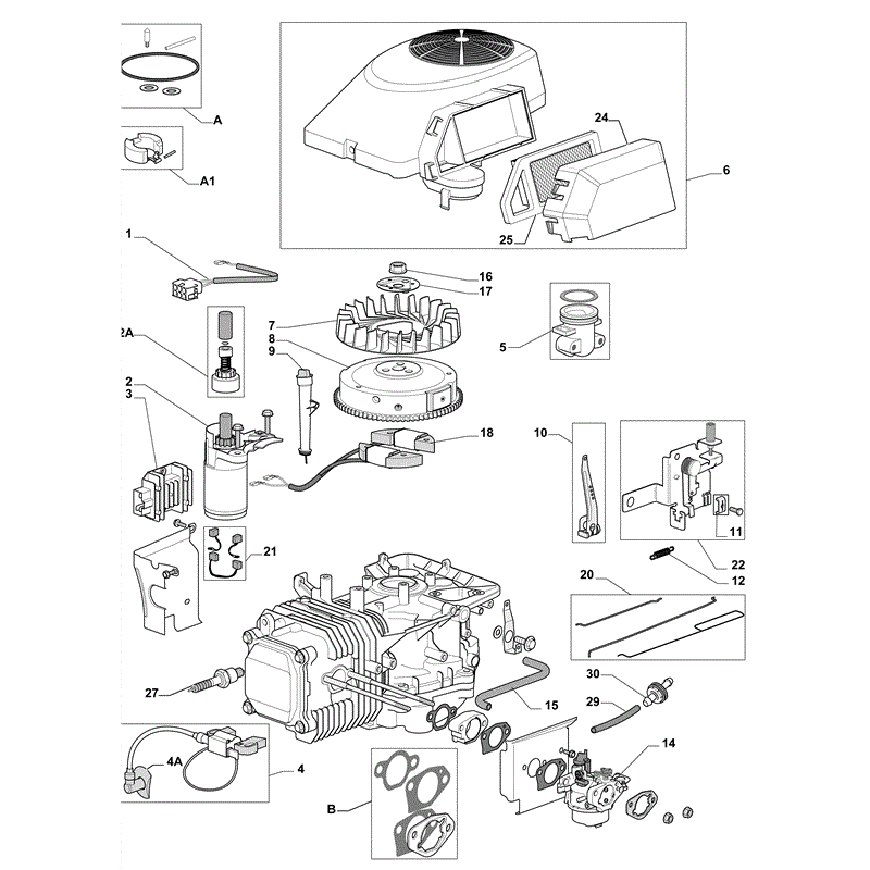 Castel / Twincut / Lawnking TRE0702 (2010) Parts Diagram, Page 1