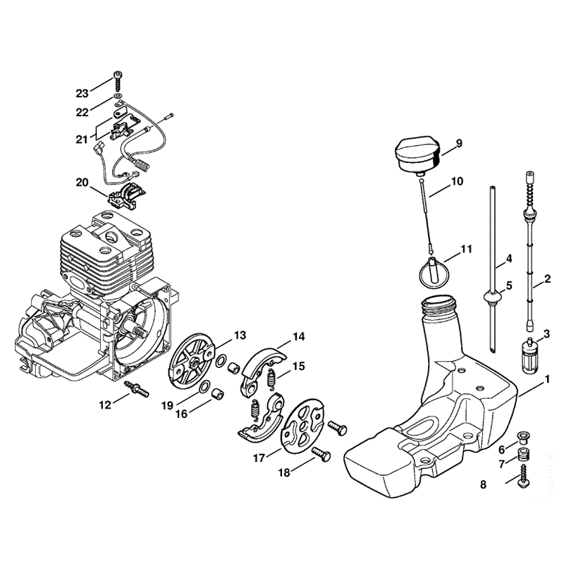 Stihl BT 121 Auger (BT 121) Parts Diagram, Fuel tank