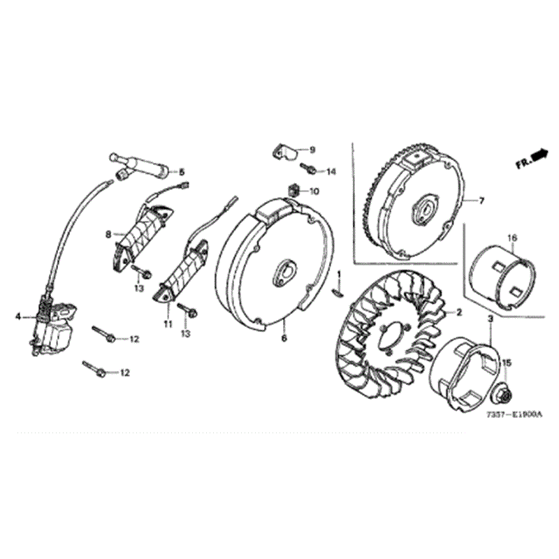 Honda F720 Large Tiller (with tines)  (F720-DAE1) Parts Diagram, FLYWHEEL