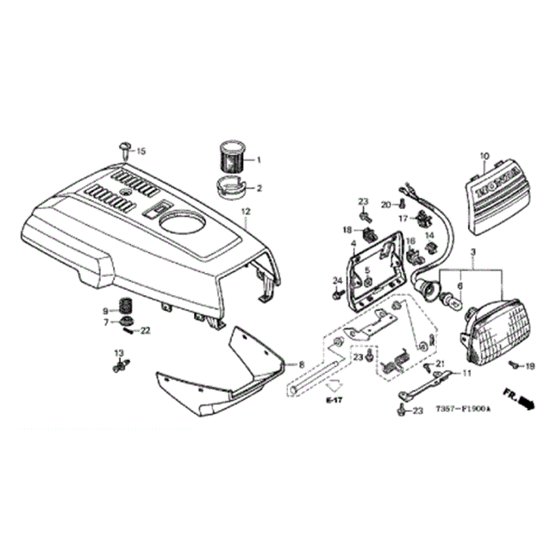 Honda F720 Large Tiller (with tines)  (F720-DAE1) Parts Diagram, FRONT COVER