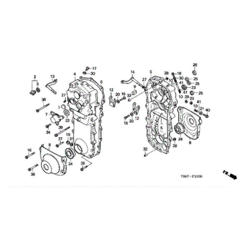 Honda F720 Large Tiller (with tines)  (F720-DAE1) Parts Diagram, GEAR BOX