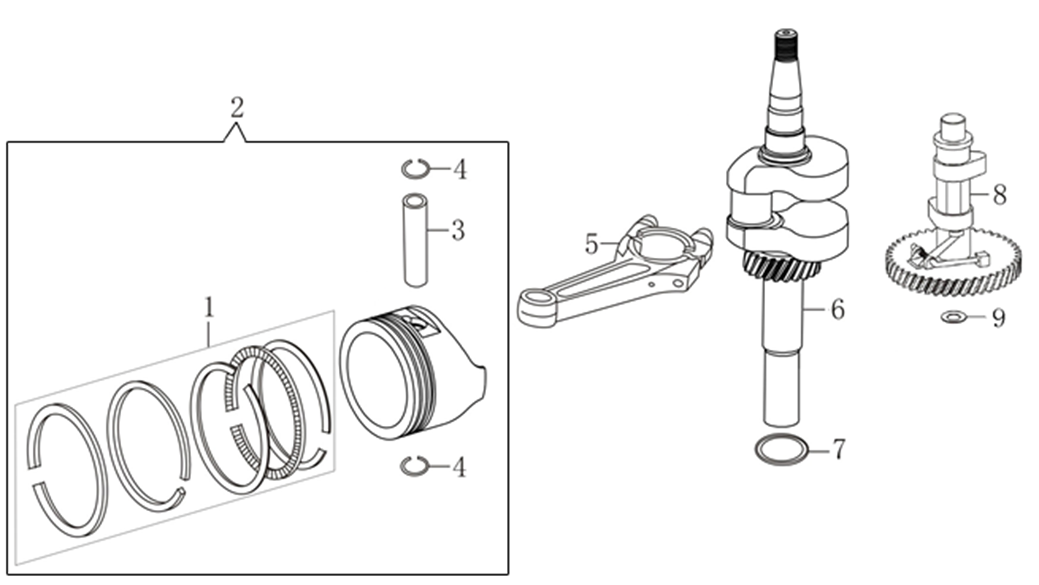 Shaft + piston