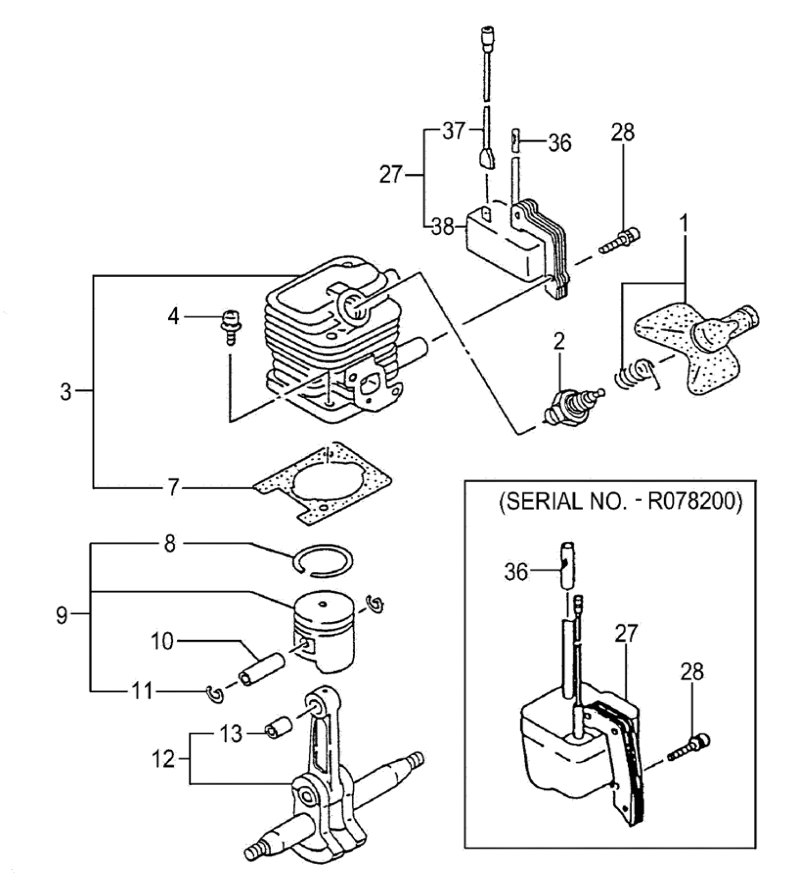 CYLINDER/PISTON/CRANK SHAFT