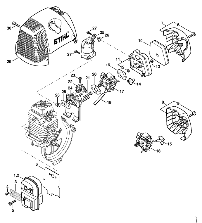 Muffler, Air filter