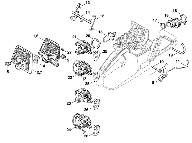 Air filter - Throttle control