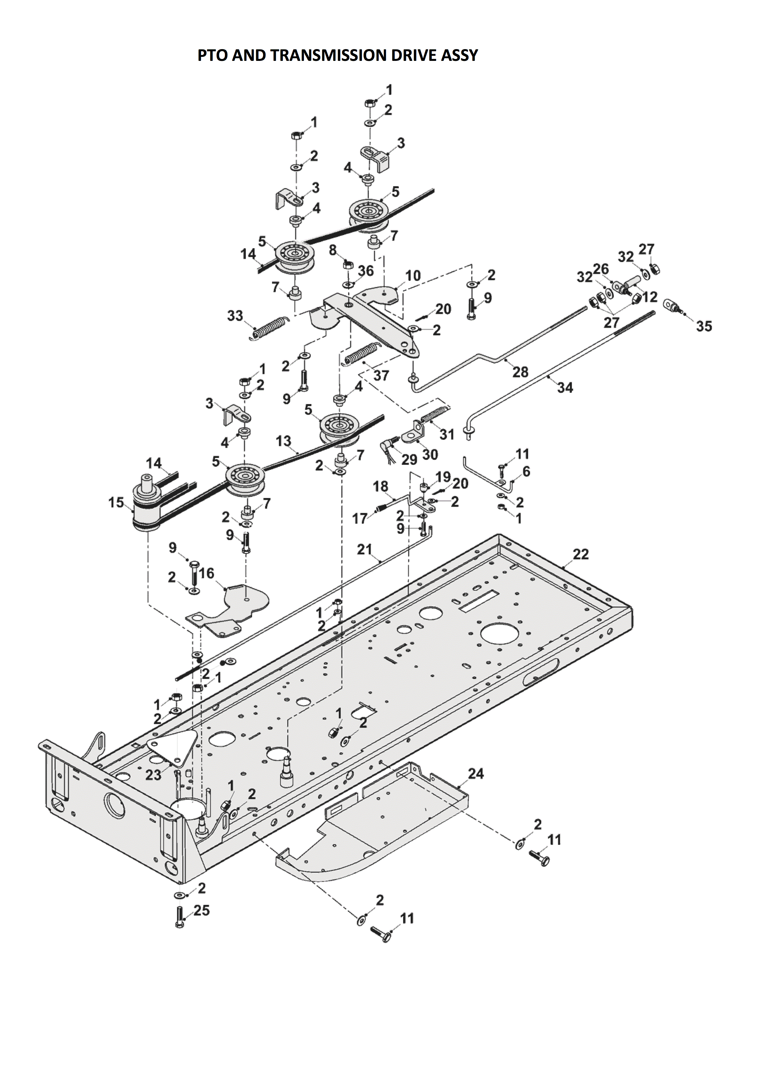 PTO AND TRANSMISSION DRIVE ASSY