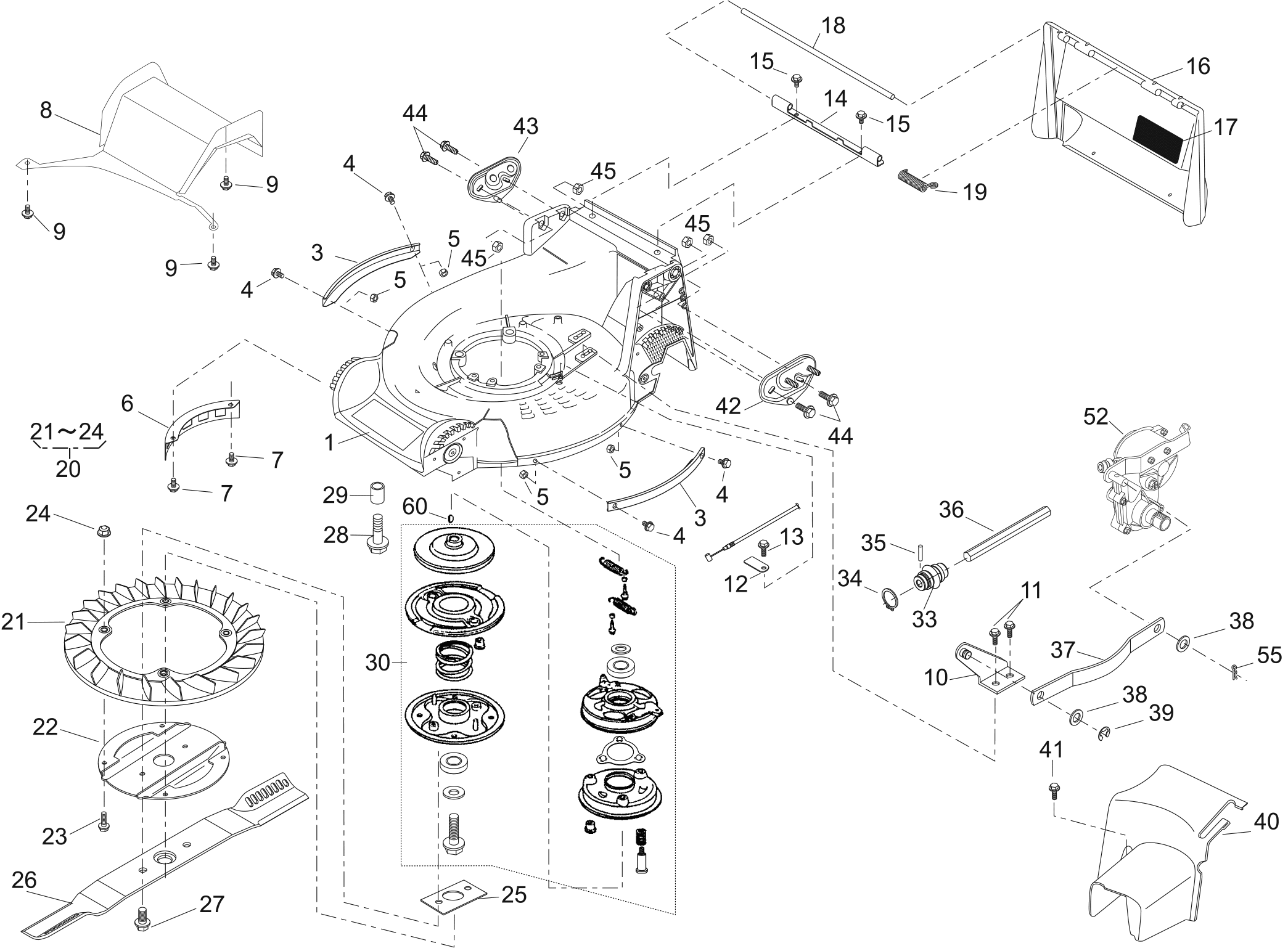 Deck, Transmission & Blade